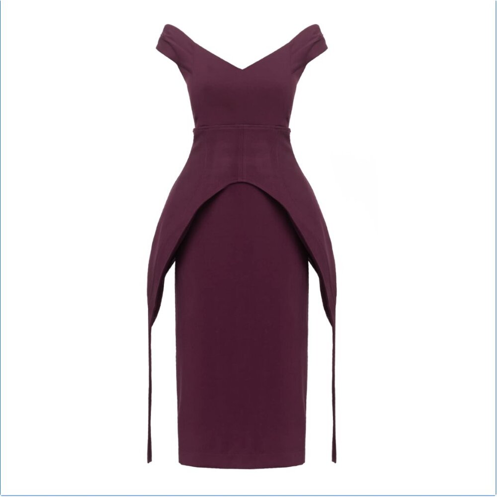 NWT Julia Allert Sculpted Midi Dress Detachable Corset, XS ($750)